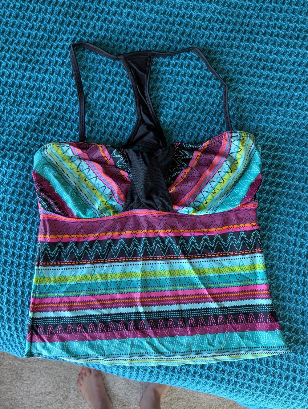 Athleta Tankini Top 36 D/DD Underwire Detachable Strap